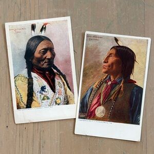 Vintage Postcards: Chief Sitting Bull & Chief Wolf Robe